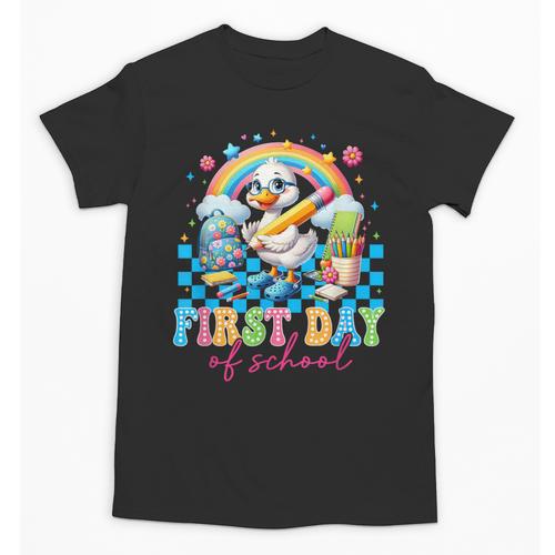 Happy First Day Of School Goose Cute Duck Back To School Unisex T-Shirt - Savourry