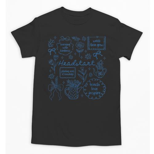 Headstart Love Inspire Teach Blue Bow Back To School Unisex T-Shirt - Savourry