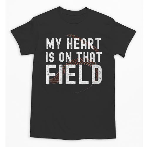 My Heart Is On That Field Baseball Softball Dad Father Unisex T-Shirt - Sportilla