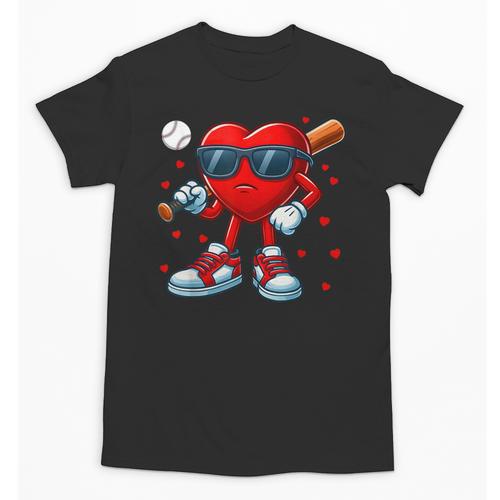 Heart Love Baseball Valentine Outfit Men Boy Unisex T-Shirt - Sportilla