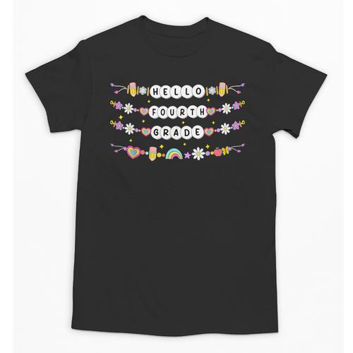 Hello Fourth Grade Friendship Bracelets Back To School Kids Unisex T-Shirt - Savourry