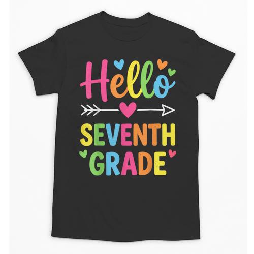 Hello Seventh 7TH Grade Back To School Kids Students Tee Unisex T-Shirt - Savourry