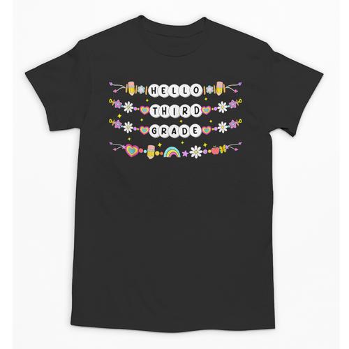Hello Third Grade Friendship Bracelets Back To School Kids Unisex T-Shirt - Savourry