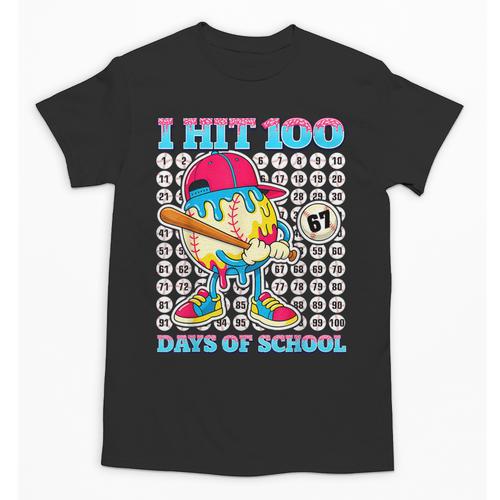 I Hit 100 Days Of School 67 Drip Baseball Boys Kids Unisex T-Shirt - Sportilla