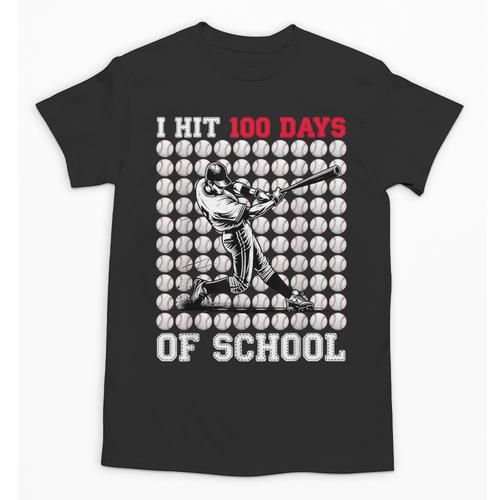I Hit 100 Days Of School Baseball 100th Day Boys Kids Unisex T-Shirt - Sportilla