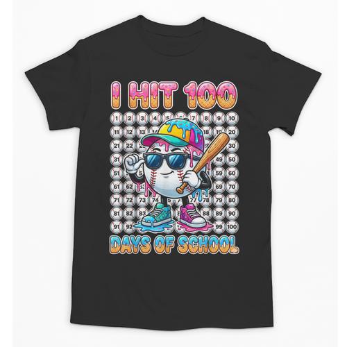 I Hit 100 Days Of School Baseball Ice Cram Drip 100th Boys Unisex T-Shirt - Sportilla