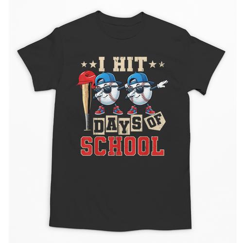 I Hit 100 Days Of School Baseball Kids Boy Teacher 100th Day Unisex T-Shirt - Sportilla