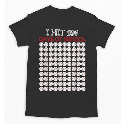 I Hit 100 Days Of School Baseball Lover Teacher Student Unisex T-Shirt - Sportilla