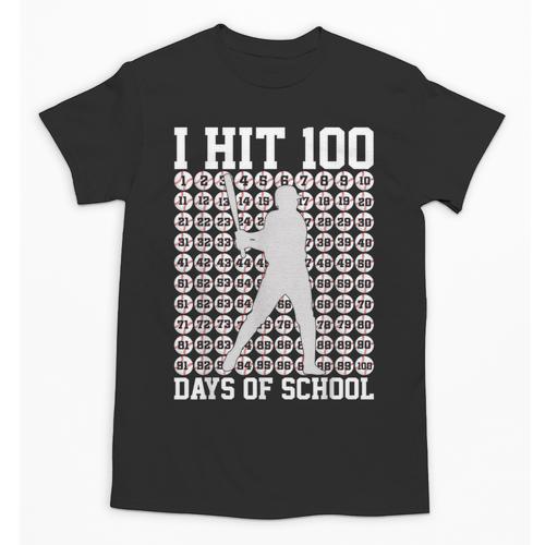 I Hit 100 Days Of School Boys Kids 100th Day Balls Baseball Unisex T-Shirt - Sportilla