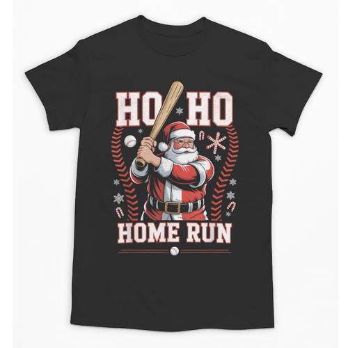 Ho Ho Home Run Baseball Christmas Holiday Sports Santa Unisex T-Shirt - Sportilla