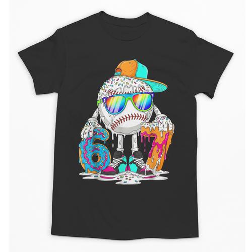 HUGvyn 6 7 Baseball Number Kid Drip Ice Cream Six Seven Meme Unisex T-Shirt - Sportilla
