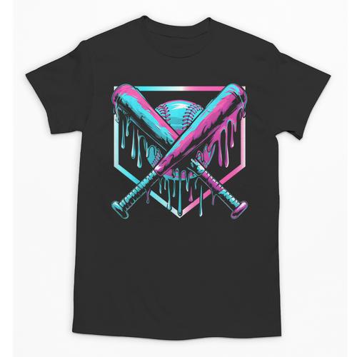 Ice Cream Baseball Drip Home Plate Bats Cool For Boys Youth Unisex T-Shirt - Sportilla