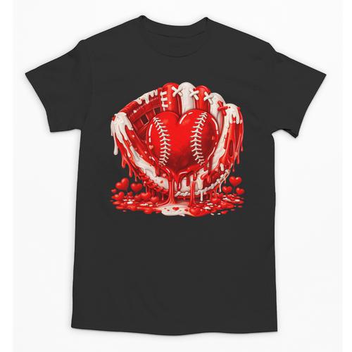 Ice Cream Drip Heart Valentines Day Baseball Boys Youth Kids Unisex T-Shirt - Sportilla