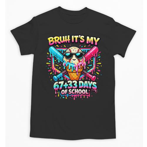 It's My 6733 Days Of School Baseball Ice Cream Dripping Unisex T-Shirt - Sportilla