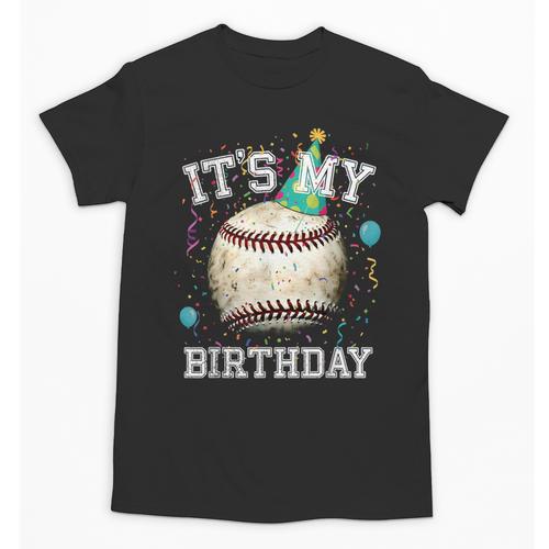Its My Birthday Vintage Baseball Celebration For Men Kids Unisex T-Shirt - Sportilla