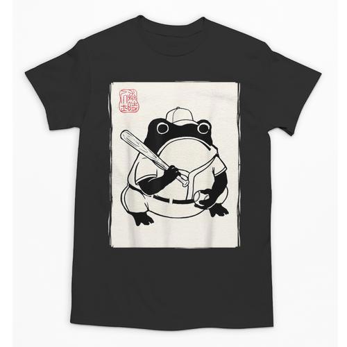 Japanese Grumpy Frog Baseball Player Baseball Unisex T-Shirt - Sportilla