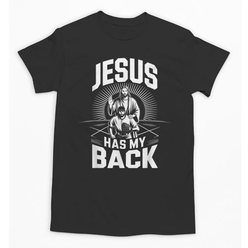 Jesus Has My Back Baseball Faith Motivation Tee Christian Unisex T-Shirt - Sportilla