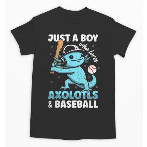 Just A Boy Who Loves Axolotls & Baseball Unisex T-Shirt - Sportilla