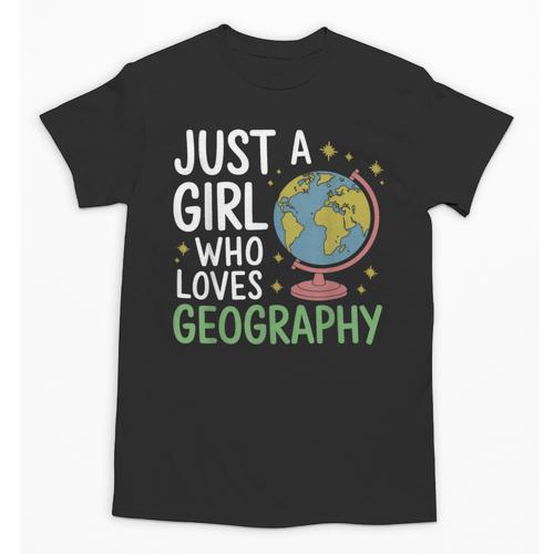 Just a Girl Who Loves Geography Back To School Kids Girls Unisex T-Shirt - Savourry