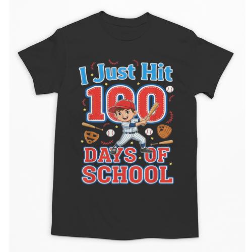 I Just Hit 100 Days Of School Baseball 100th Day Boys Kids Unisex T-Shirt - Sportilla