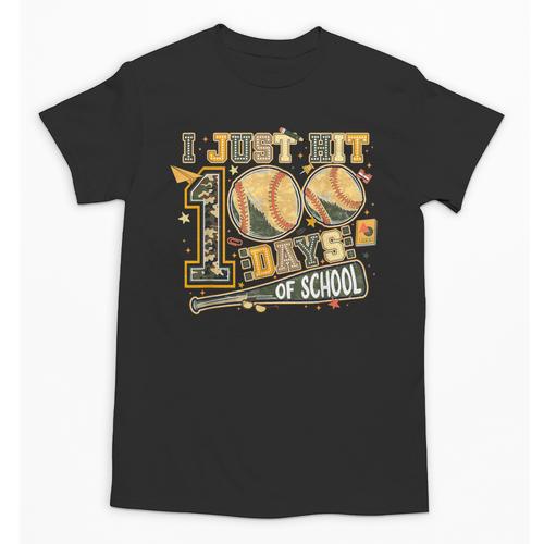 I Just Hit 100 Days Of School Baseball Teacher Student Retro Unisex T-Shirt - Sportilla