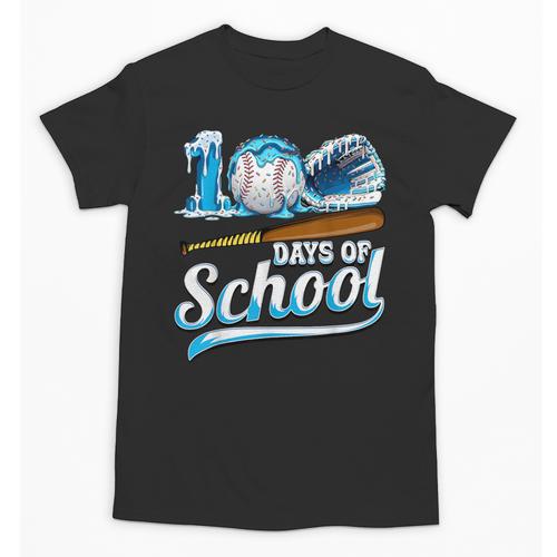 Kid 100 Days Of School Drip Baseball Ice Cream 100th Day Boy Unisex T-Shirt - Sportilla