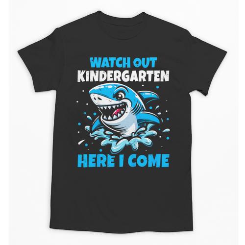 Kids Back To School Watch Out Kindergarten Here I Come Shark Boys Unisex T-Shirt - Savourry