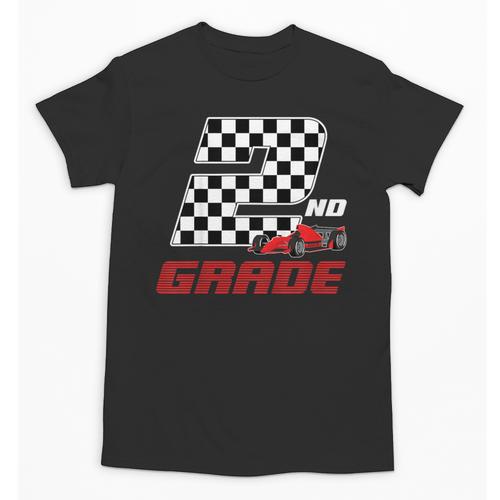 Kids Race Car 2nd Second Grade Boys Cars Lovers Back To School Unisex T-Shirt - Savourry