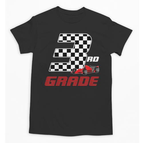Kids Race Car 3rd Third Grade Boys Cars Lovers Back To School Unisex T-Shirt - Savourry