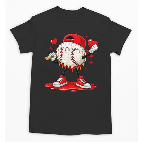 Kids Valentine Baseball Boys Valentines Day Tee Unisex T-Shirt - Sportilla