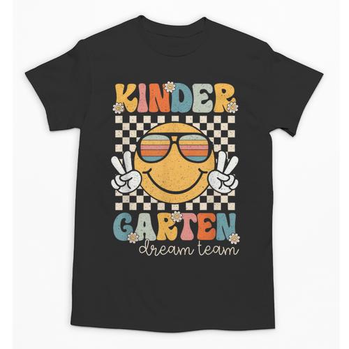 KinderGarten Dream Team Smile Retro Back To School Kinder Unisex T-Shirt - Savourry
