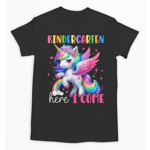 Kindergarten Here I Come Unicorn Girls Kids Back To School Unisex T-Shirt - Savourry