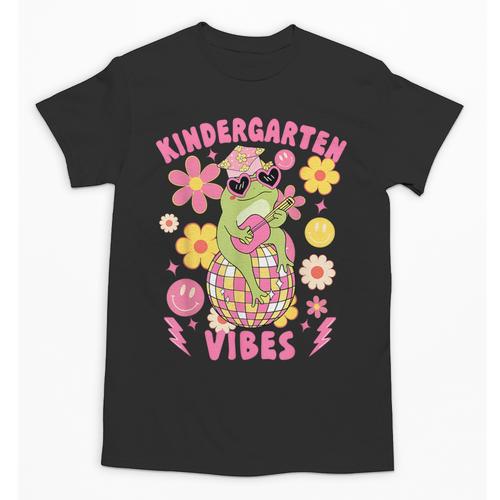 Kindergarten Vibes Groovy Kindergarten Back To School Frog Unisex T-Shirt - Savourry