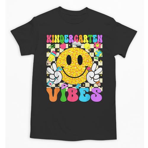 Kindergarten Vibes Smile Face Back To School Kinder Girl Kid Unisex T-Shirt - Savourry