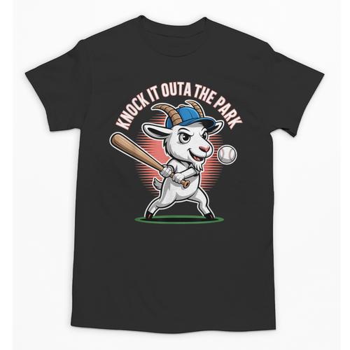 Knock It Outa The Park Baseball Goat Home Run Unisex T-Shirt - Sportilla