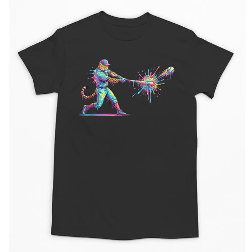 Leopard Baseball Player Ice Cream Drip For Boys Kids Unisex T-Shirt - Sportilla