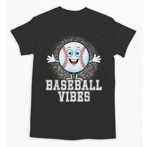 Leopard Baseball Vibes Game Day Softball Life Mom Unisex T-Shirt - Sportilla