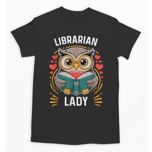 Librarian Lady Library Cute Owl Back To School Women Girls Unisex T-Shirt - Savourry