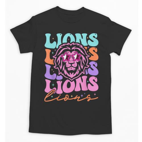 Lion Mascot Back To School Spirit Sports Men Women Groovy Unisex T-Shirt - Savourry