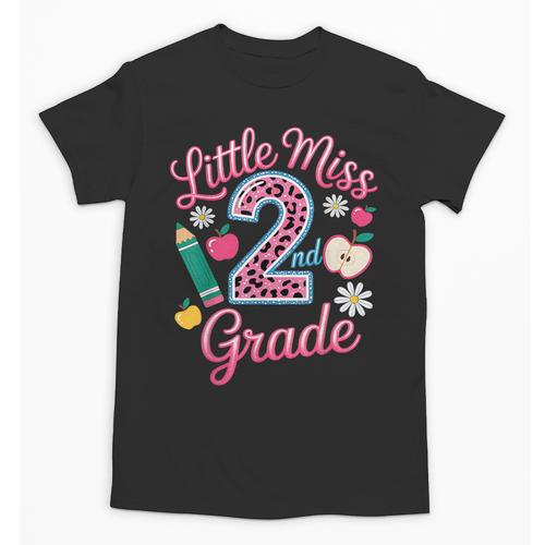 Little Miss 2nd Grade Grader Girls 1st Day Back To School Unisex T-Shirt - Savourry
