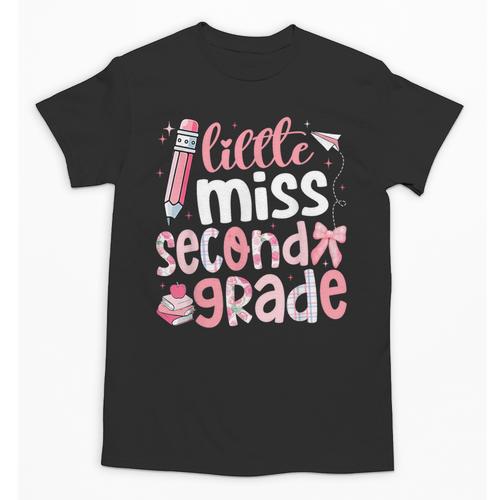 Little Miss Second Grade Back To School 2nd Grader Student Unisex T-Shirt - Savourry