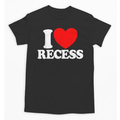 I Love Recess Red Heart Back To School Kids Recess Unisex T-Shirt - Savourry