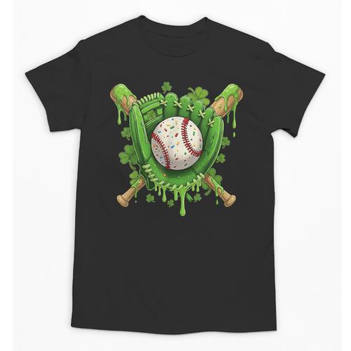 Lucky Shamrock Baseball Gloves Drip St Patrick's Day Boys Unisex T-Shirt - Sportilla
