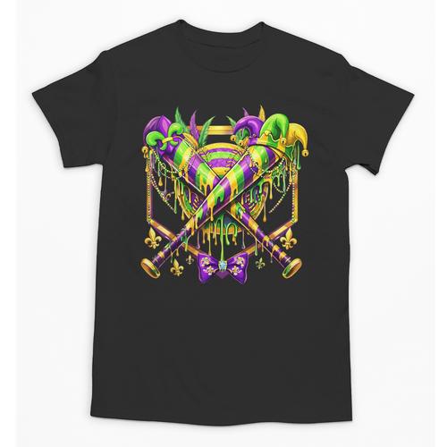 Mardi Gras Baseball Jester Hat New Orleans Men Women Kid Unisex T-Shirt - Sportilla