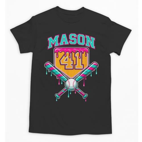 Mason 41 Meme Ice Cream Drip Baseball Birthday Costume Unisex T-Shirt - Sportilla
