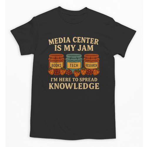 Media Center Is My Jam Library Reading Back To School Unisex T-Shirt - Savourry