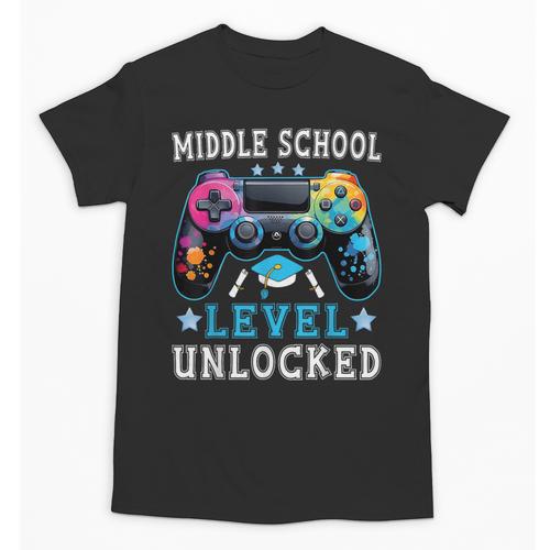 Middle School Level Unlocked Gamer First Day Back To School Unisex T-Shirt - Savourry