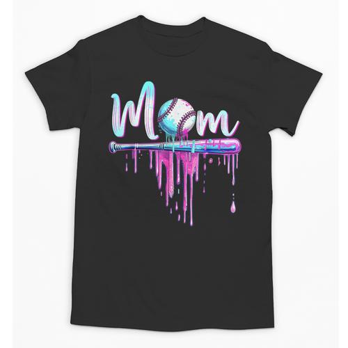 Mom Baseball Ice Cream Drip Birthday Boy Family Unisex T-Shirt - Sportilla