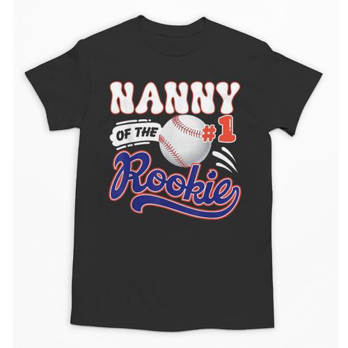 Nanny Rookie Of Year 1st Birthday Baseball Theme Matching Unisex T-Shirt - Sportilla