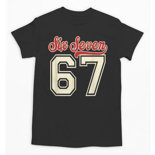 Number 67 Meme Six Seven Baseball Style Kids Boy Teen Unisex T-Shirt - Sportilla